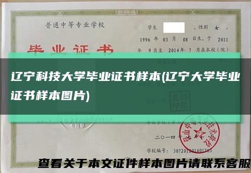 辽宁科技大学毕业证书样本(辽宁大学毕业证书样本图片)缩略图