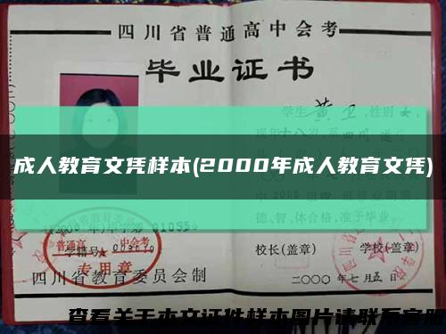 成人教育文凭样本(2000年成人教育文凭)缩略图