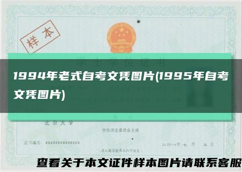 1994年老式自考文凭图片(1995年自考文凭图片)缩略图
