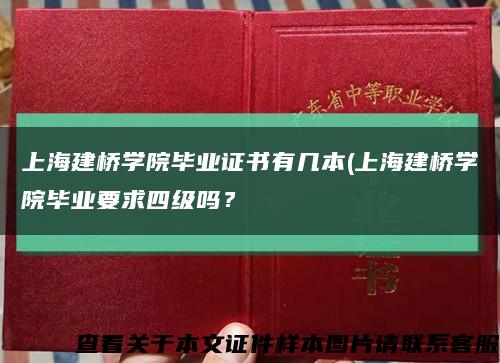 上海建桥学院毕业证书有几本(上海建桥学院毕业要求四级吗？缩略图