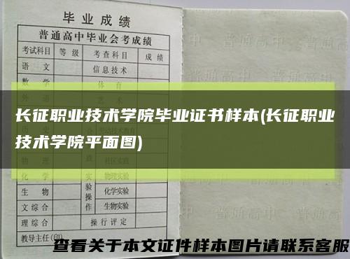 长征职业技术学院毕业证书样本(长征职业技术学院平面图)缩略图