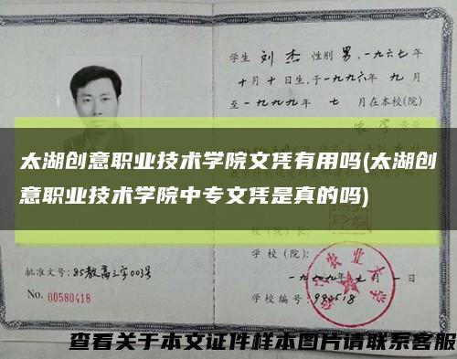 太湖创意职业技术学院文凭有用吗(太湖创意职业技术学院中专文凭是真的吗)缩略图