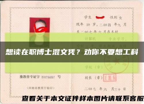想读在职博士混文凭？劝你不要想工科缩略图