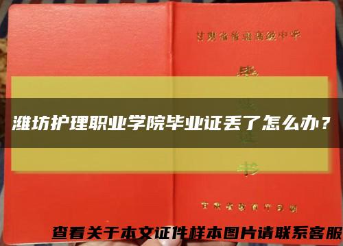 潍坊护理职业学院毕业证丢了怎么办？缩略图