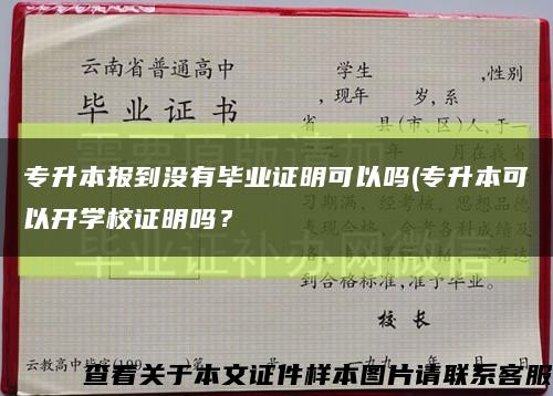 专升本报到没有毕业证明可以吗(专升本可以开学校证明吗？缩略图