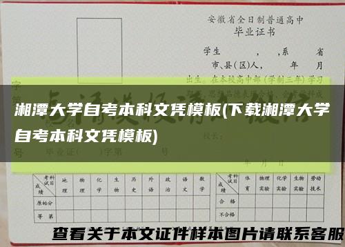 湘潭大学自考本科文凭模板(下载湘潭大学自考本科文凭模板)缩略图