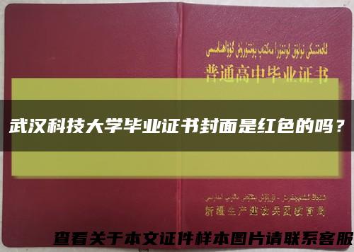 武汉科技大学毕业证书封面是红色的吗？缩略图