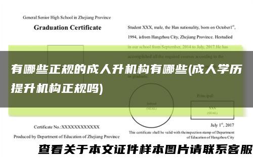 有哪些正规的成人升机构有哪些(成人学历提升机构正规吗)缩略图
