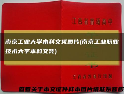 南京工业大学本科文凭图片(南京工业职业技术大学本科文凭)缩略图