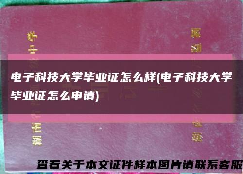 电子科技大学毕业证怎么样(电子科技大学毕业证怎么申请)缩略图