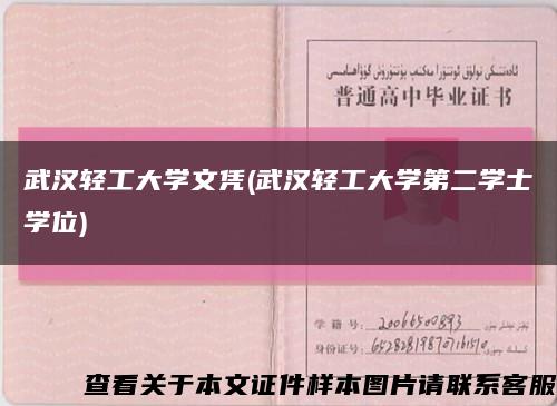 武汉轻工大学文凭(武汉轻工大学第二学士学位)缩略图