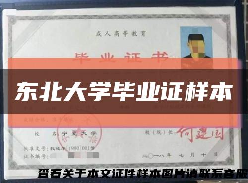东北大学毕业证样本缩略图