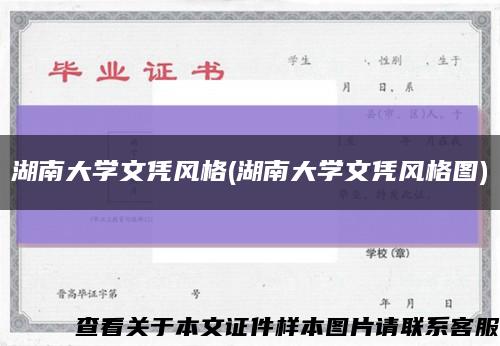 湖南大学文凭风格(湖南大学文凭风格图)缩略图
