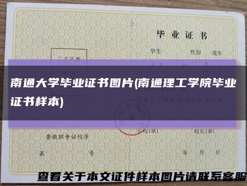 南通大学毕业证书图片(南通理工学院毕业证书样本)缩略图