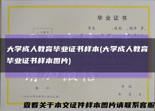 大学成人教育毕业证书样本(大学成人教育毕业证书样本图片)缩略图