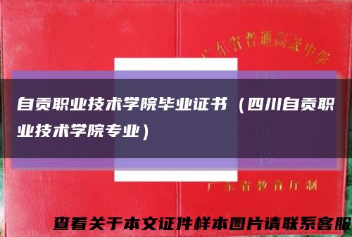 自贡职业技术学院毕业证书（四川自贡职业技术学院专业）缩略图