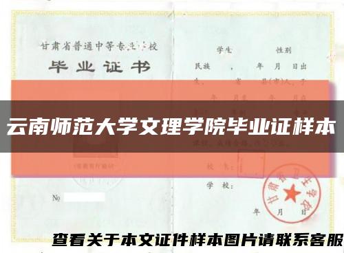 云南师范大学文理学院毕业证样本缩略图