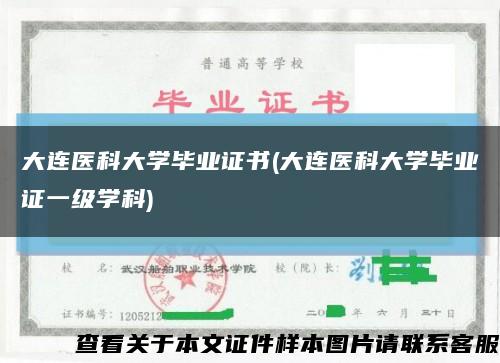 大连医科大学毕业证书(大连医科大学毕业证一级学科)缩略图