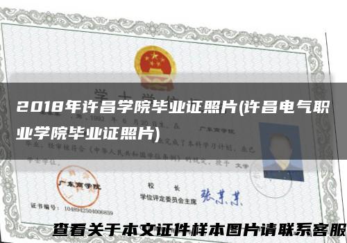 2018年许昌学院毕业证照片(许昌电气职业学院毕业证照片)缩略图