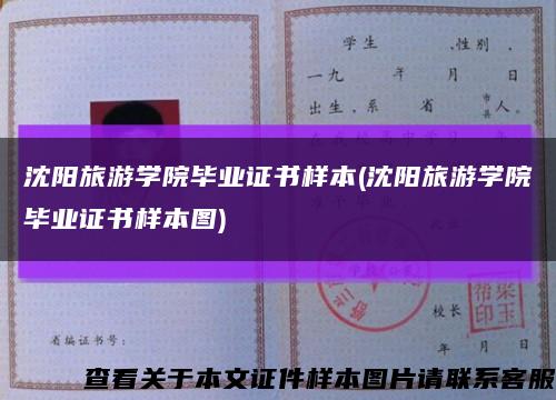 沈阳旅游学院毕业证书样本(沈阳旅游学院毕业证书样本图)缩略图