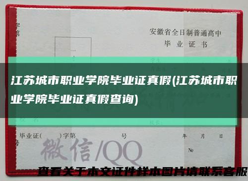 江苏城市职业学院毕业证真假(江苏城市职业学院毕业证真假查询)缩略图