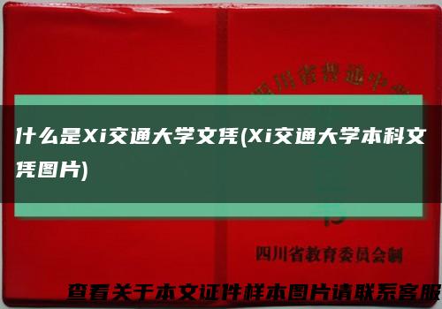 什么是Xi交通大学文凭(Xi交通大学本科文凭图片)缩略图
