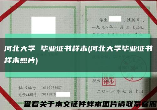 河北大学 毕业证书样本(河北大学毕业证书样本照片)缩略图