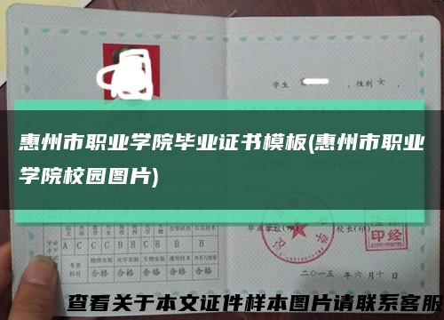 惠州市职业学院毕业证书模板(惠州市职业学院校园图片)缩略图