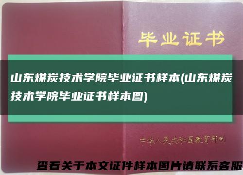 山东煤炭技术学院毕业证书样本(山东煤炭技术学院毕业证书样本图)缩略图
