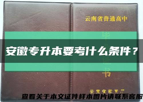 安徽专升本要考什么条件？缩略图