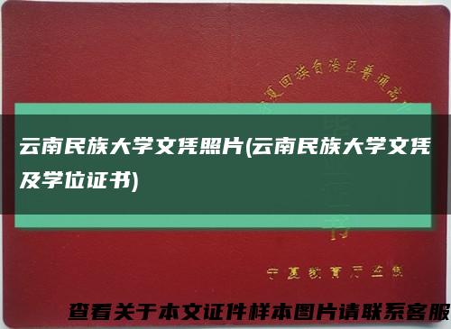 云南民族大学文凭照片(云南民族大学文凭及学位证书)缩略图