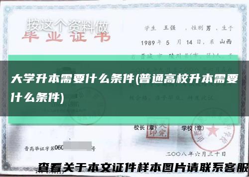 大学升本需要什么条件(普通高校升本需要什么条件)缩略图