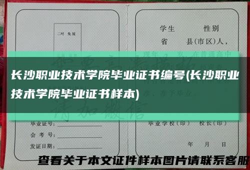 长沙职业技术学院毕业证书编号(长沙职业技术学院毕业证书样本)缩略图