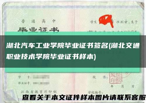 湖北汽车工业学院毕业证书签名(湖北交通职业技术学院毕业证书样本)缩略图