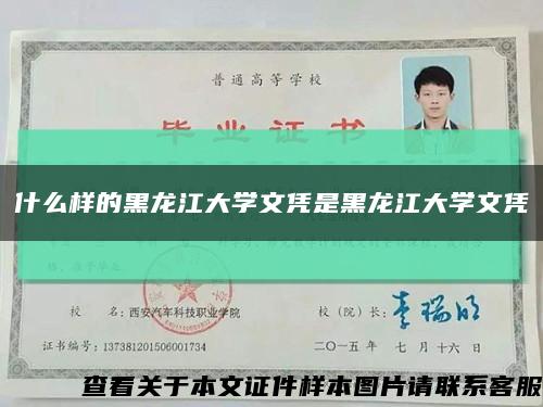 什么样的黑龙江大学文凭是黑龙江大学文凭缩略图