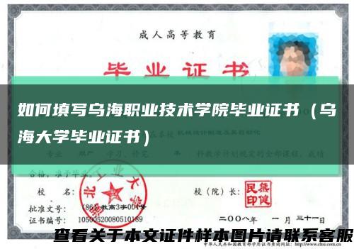 如何填写乌海职业技术学院毕业证书（乌海大学毕业证书）缩略图