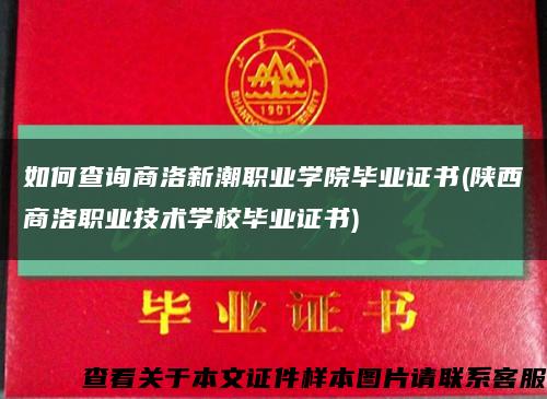 如何查询商洛新潮职业学院毕业证书(陕西商洛职业技术学校毕业证书)缩略图