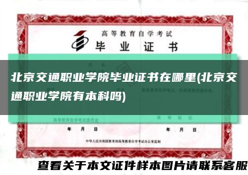 北京交通职业学院毕业证书在哪里(北京交通职业学院有本科吗)缩略图