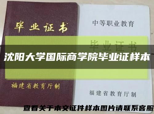 沈阳大学国际商学院毕业证样本缩略图