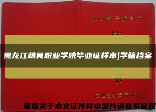黑龙江粮食职业学院毕业证样本|学籍档案缩略图