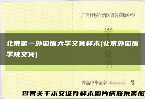 北京第一外国语大学文凭样本(北京外国语学院文凭)缩略图