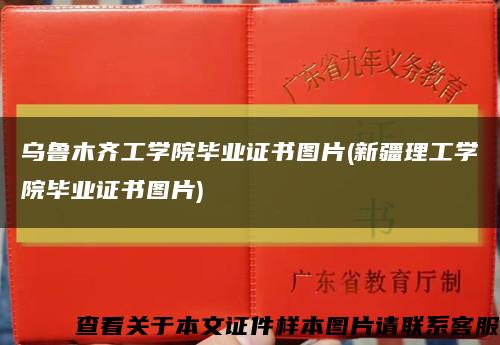 乌鲁木齐工学院毕业证书图片(新疆理工学院毕业证书图片)缩略图