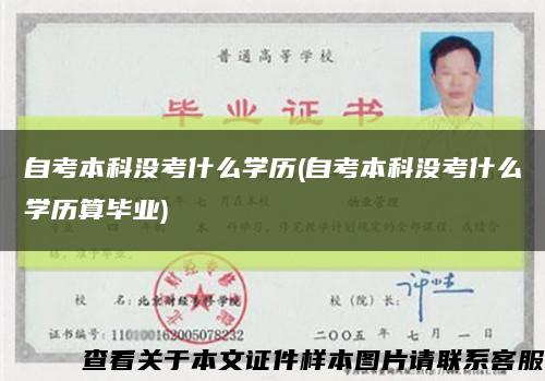 自考本科没考什么学历(自考本科没考什么学历算毕业)缩略图