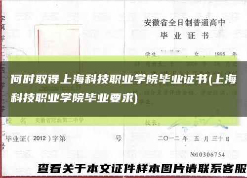 何时取得上海科技职业学院毕业证书(上海科技职业学院毕业要求)缩略图