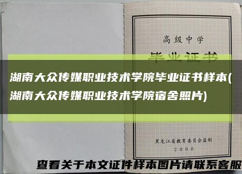 湖南大众传媒职业技术学院毕业证书样本(湖南大众传媒职业技术学院宿舍照片)缩略图