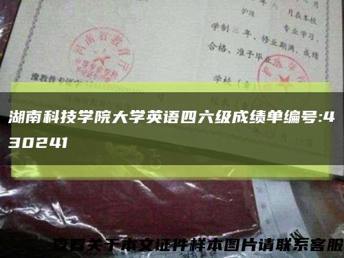 湖南科技学院大学英语四六级成绩单编号:430241缩略图