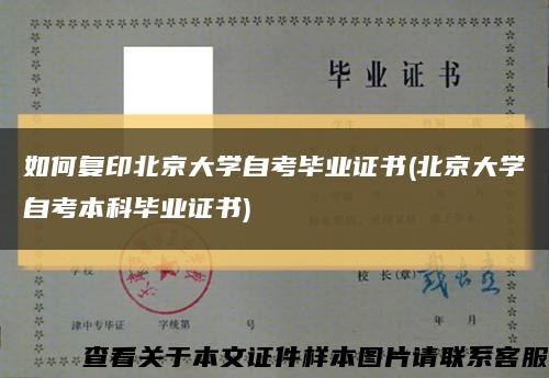 如何复印北京大学自考毕业证书(北京大学自考本科毕业证书)缩略图