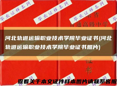 河北轨道运输职业技术学院毕业证书(河北轨道运输职业技术学院毕业证书照片)缩略图