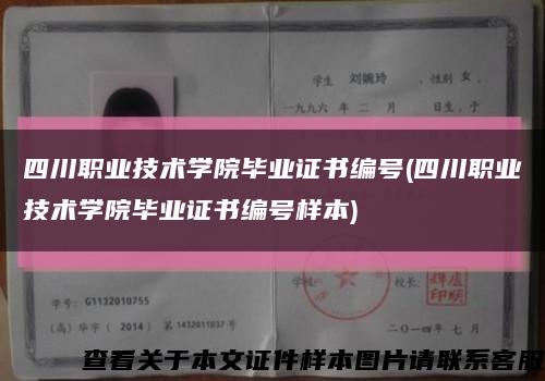 四川职业技术学院毕业证书编号(四川职业技术学院毕业证书编号样本)缩略图