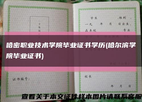 哈密职业技术学院毕业证书学历(哈尔滨学院毕业证书)缩略图